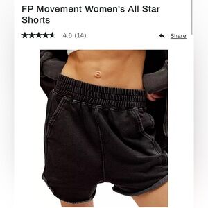 Free People All Star Shorts Size Small Color Black NWT